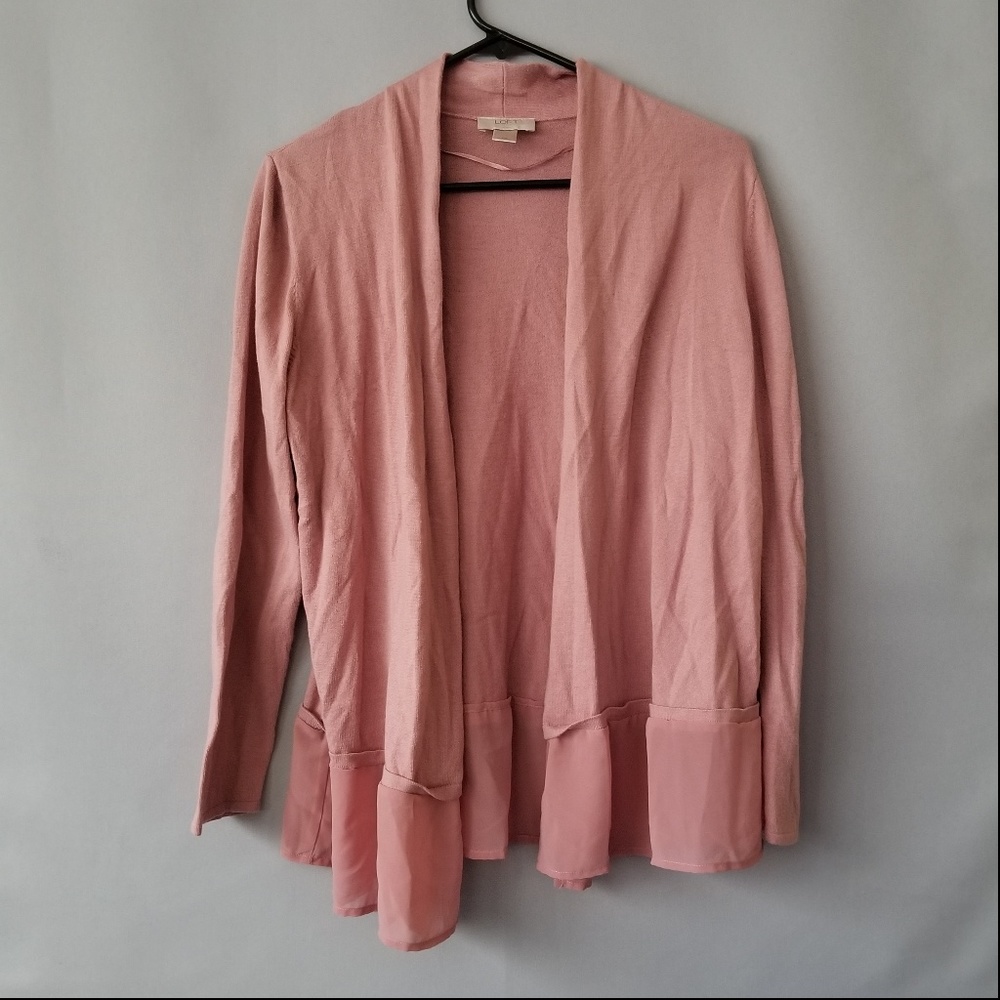 X LOFT OPEN FRONT LONG SLEEVE CARDIGAN SWEATER